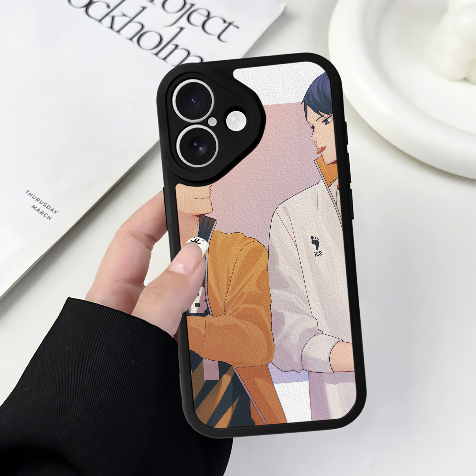 （画像用） ハイキュー!! Haikyu!! 【iPhone 16シリーズ対応】シリコンスマホケース（レザー調） 材質：シリコン
